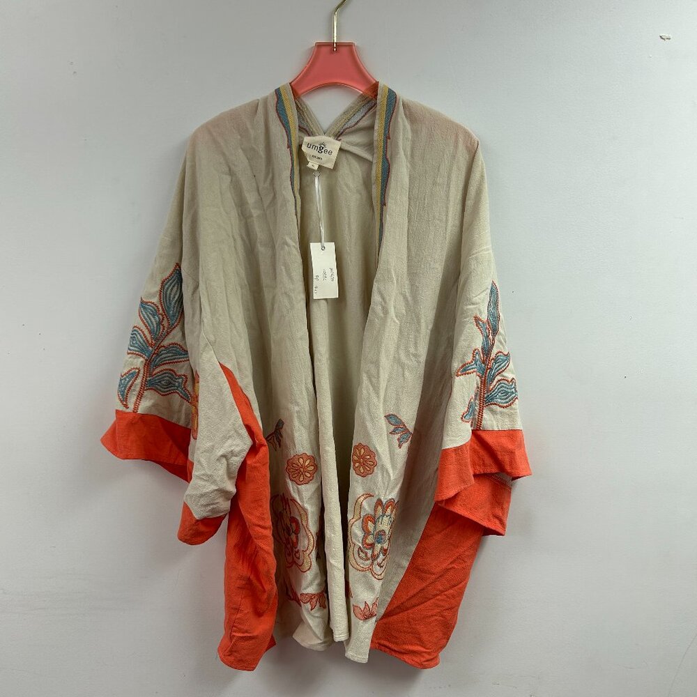 Boho Embroidered Open Front Kimono - WC4750